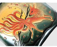 Handmade Womens Tooled Leather Square Handbag Purse SunFlower Crossbody Bag for Women