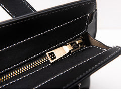 Handmade Womens Black Leather Tote Handbag Purse Birds Tote Bag for Women