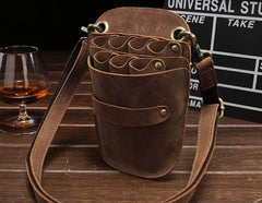 Cool Leather Mens Hairstylist Tool case barber pouch scissors case Belt Pouch Waist Bag