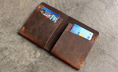 Vintage LEATHER Womens Small Wallet Bifold Leather billfold Wallet FOR Women