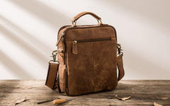 Cool Leather Brown Small Mens Messenger Bag Vintage Shoulder Bag  for Men