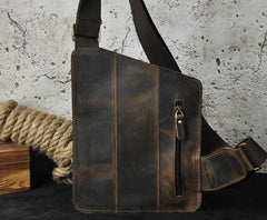 Leather Mens Chest Bag Sling Bag Sling Shoulder Bag Sling Backpacksfor men