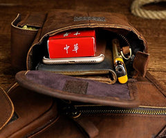Cool Biker Mens Leather Drop Leg Bag Waist Bag Side Bag Belt Pouch Shoulder Bag for Men