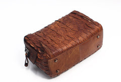 Handmade Leather Handbag Boston Bag Purse Crossbody Shoulder Bag for Women Lady - EverHandmade