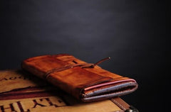 Handmade Leather Vintage Mens Long Wallet Cool Long Wallet for Men