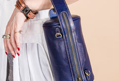 Handmade Leather Handbag Purse Bucket Bag Round Circle Bag Crossbody Bag Shoulder Bag Purse For Women