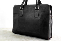 Vintage Black Leather Mens Briefcases Work Bag Laptop Bag Business Bag for Men