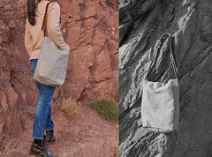 Mens Canvas Gray Cool Bucket Courier bag Messenger Bag Canvas Side Bag for Men