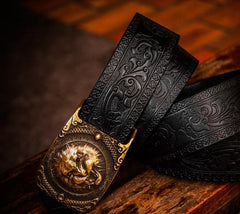 Handmade Cool Leather Mens Belt Leather Men Black Belts for Men