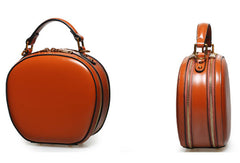 Genuine Leather round crossbodybag handbag shoulder bag for women leather bag