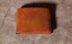 Handmade Genuine Leather Mens Cool Slim Leather Billfold Wallet Men billfold Wallets Bifold for Men