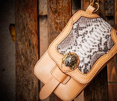 Handmade Mens Leather Belt Pouch Cases Waist Bag Hip Pack Belt Bag for Men