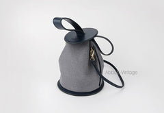 Cute Yellow Leather Womens Mini Bucket Purse Handbag Barrel Shoulder Bag for Women