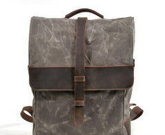 Waxed Canvas Leather Mens Backpack Canvas Travel Backpacks Canvas School Backpack for Men
