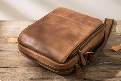 Cool Mens Small Leather Brown Bag Messenger Bags Shoulder Bags  for Men