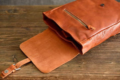Brown Leather Mens Women Backpack Satchel Backpack School Backpack for men