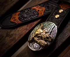 Black Genuine Cool Leather Mens Belt Custom Leather Men Belt for Men