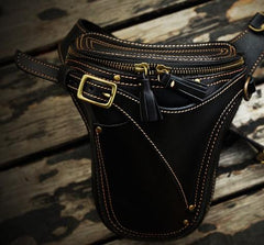 Leather Belt Pouch Mens Small Cases Waist Bags Hip Pack Belt Bags for Men