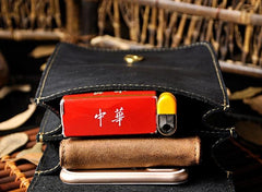 Small Leather Belt Pouch Mens Holsters Belt Cases Cell Phone Waist Pouch for Men