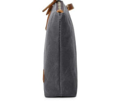 Cool Canvas Leather Mens Wristlet Bag Vintage Clutch Zipper Bag for Men