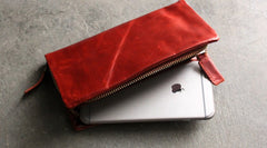 Vintage LEATHER Mens Long Wallet Cool Zipper Long Wallet FOR Men