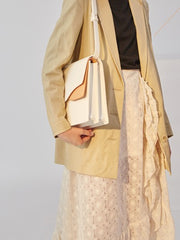 Stylish Leather White Black Womens Shoulder Bag Crossbody Bag Purse for Women