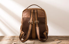 Brown Mens Leather Backpacks Travel Backpacks Laptop Backpack for men