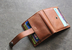 Cool Leather Mens Small Wallet Leather billfold Bifold Card Wallets for Men