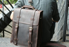 Handmade Leather Mens Backpack Travel Backpack Laptop Backpack for men