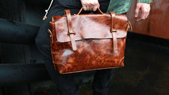 Cool Leather Mens Briefcase Messenger Bags Handbag Shoulder Bag for men