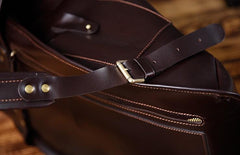 Handmade Leather Mens Cool Backpack Large Black Travel Backpack Hiking Backpack for men