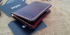 Leather Mens Slim Front Pocket Bifold Small Wallets Card Wallet for Men