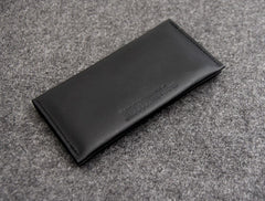 Black LEATHER Womens Bifold Long Wallet Leather Long Wallet FOR Women