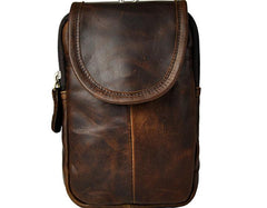 Small Mens Leather Belt Pouch Side Bag Holster Belt Case Waist Pouch for Men