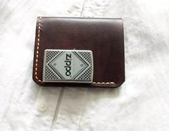 Vintage Leather Coffee Mens Small Wallet Leather billfold Bifold Wallets for Men