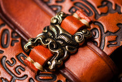 Handmade leather Tibet zipper biker wallet long wallet black leather men phone - EverHandmade