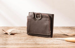 Cool Leather Mens Trifold Slim Front Pocket Wallets billfold Small Wallet for Men