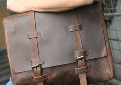 Vintage Leather Mens Briefcase Messenger Bag Handbag Shoulder Bag for men