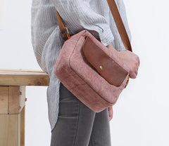 Cool Mens Canvas Leather Side Bag Gray Courier Bag Messenger Bag for Men