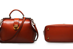 Handmade Leather handbag doctor bag shoulder bag for women leather bag - EverHandmade
