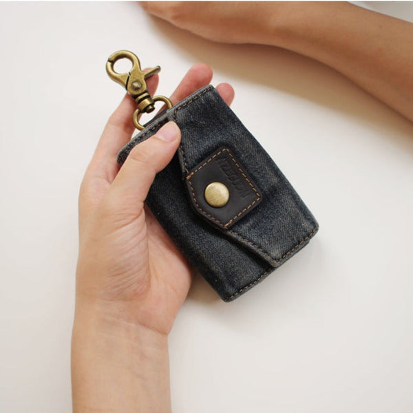 Fashion Denim Mens Keys Wallet Denim Key - Back View