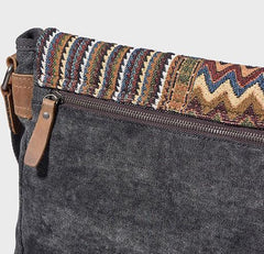 Vintage Mens Canvas Gray Cool Side Bag Messenger Bag Shoulder Bag for Men