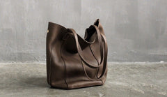 LEATHER Large WOMENs Bucket Tote Bag Work Tote Purses FOR WOMEN