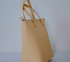 Handmade Leather Beige Womens Tote Purse Tote Shoulder Bags for Women