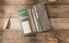 Cool Mens long Wallet Leather Vintage Wallet Long Wallets for Men
