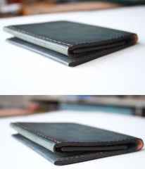 Handmade Vintage Leather Mens Small Bifold Wallet Cool billfold Wallet for Men