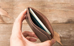 Vintage Leather Mens Card Holders Slim Front Pocket Wallet Card Wallets for Men