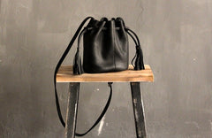 Mini LEATHER WOMEN Barrel Bag Small Bucket Purse SHOULDER Purses FOR WOMEN