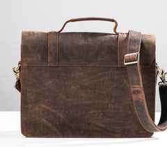 Cool Coffee Leather Mens Briefcase Work Shoulder Bag Laptop Bag Business Bag for Men