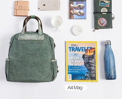 Canvas Green Women Cool Backpack Canvas Travel Bag Canvas Handbag for Women